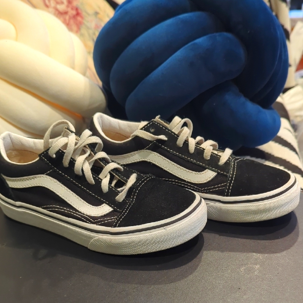Vans Kids Black and White Sneakers